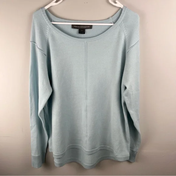 French Connection Della Vhari crew neck cashmere soft sweater Size L - Picture 2 of 8